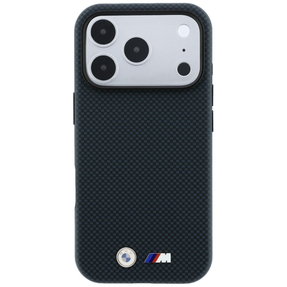 Etui BMW M Quadrille Kevlar Metal Logo MagSafe na iPhone 18 Pro Max / 17 Pro Max - granatowe_2