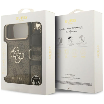 Etui Guess 4G Big 4G Classic Logo Big Strap Metal Buttons na iPhone 18 Pro / 17 Pro - brązowe_8