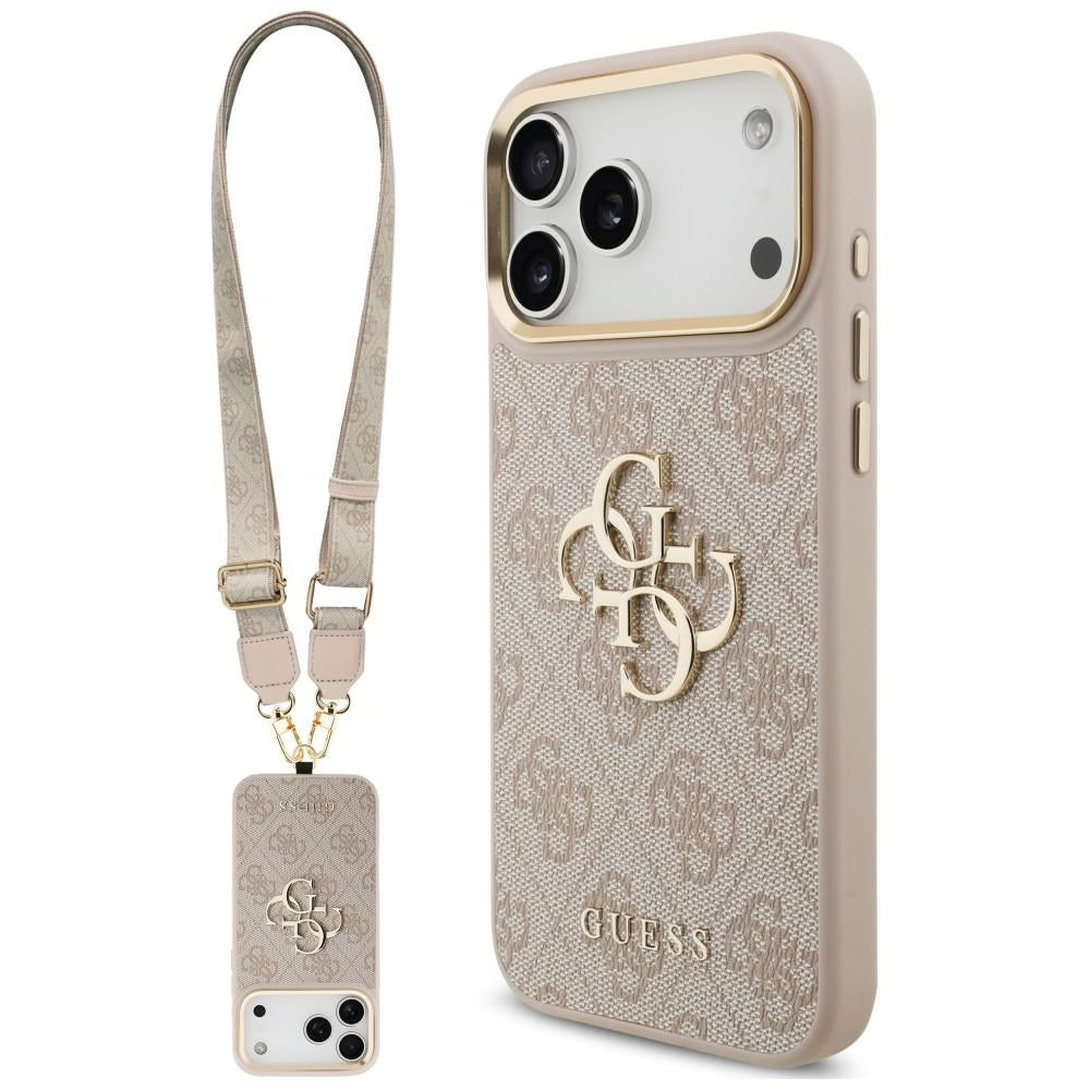 Etui Guess 4G Big 4G Classic Logo Big Strap Metal Buttons na iPhone 18 Pro / 17 Pro - różowe_0