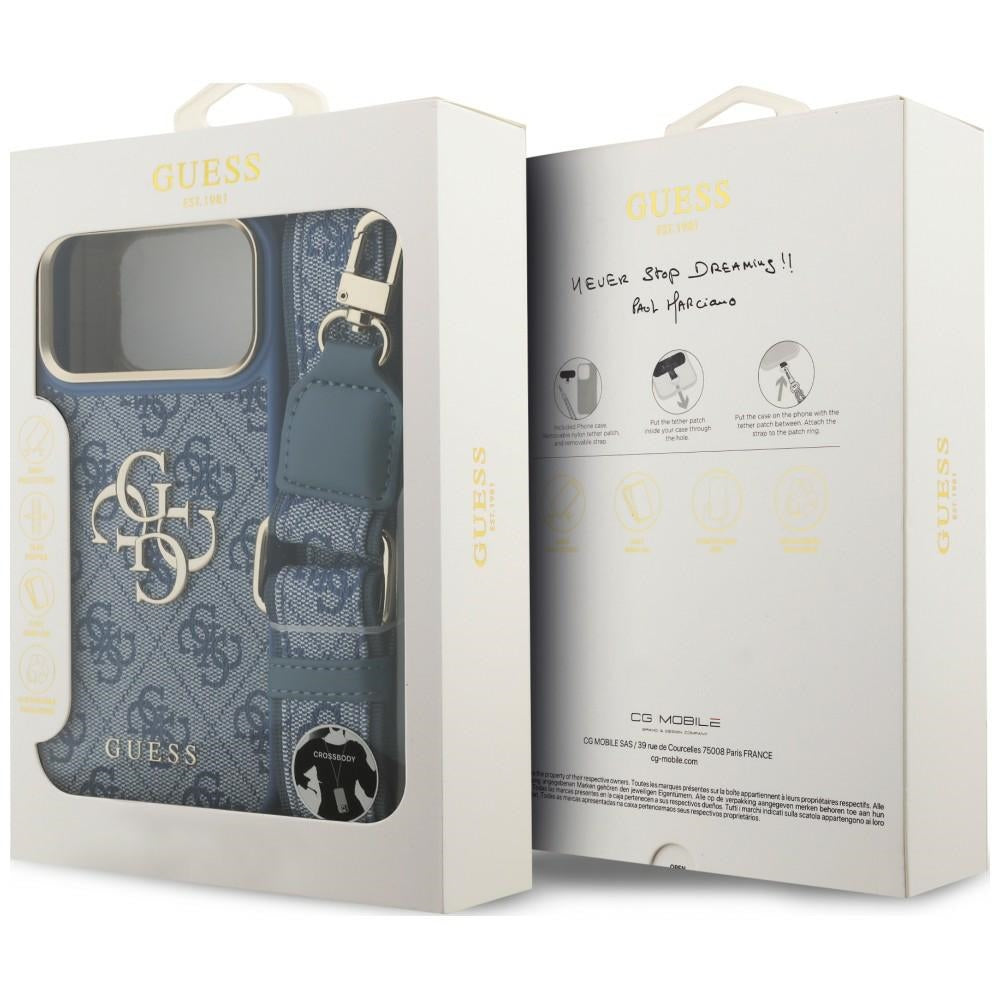 Etui Guess 4G Big 4G Classic Logo Big Strap Metal Buttons na iPhone 18 Pro Max / 17 Pro Max - niebieskie_8