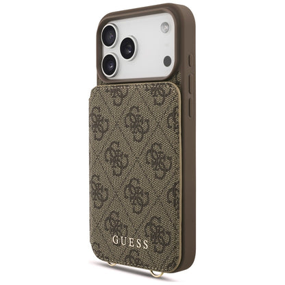 Etui Guess 4G Cardslots & Magnetic Closure Crossbody na iPhone 18 Pro / 17 Pro - brązowe_1