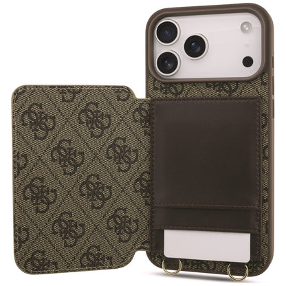 Etui Guess 4G Cardslots & Magnetic Closure Crossbody na iPhone 18 Pro / 17 Pro - brązowe_4