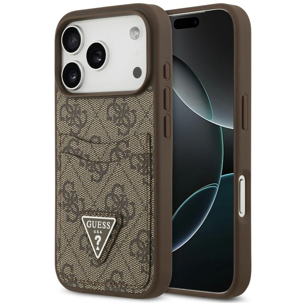 Etui Guess 4G nauble Card Triange na iPhone 18 Pro / 17 Pro - brązowe_0