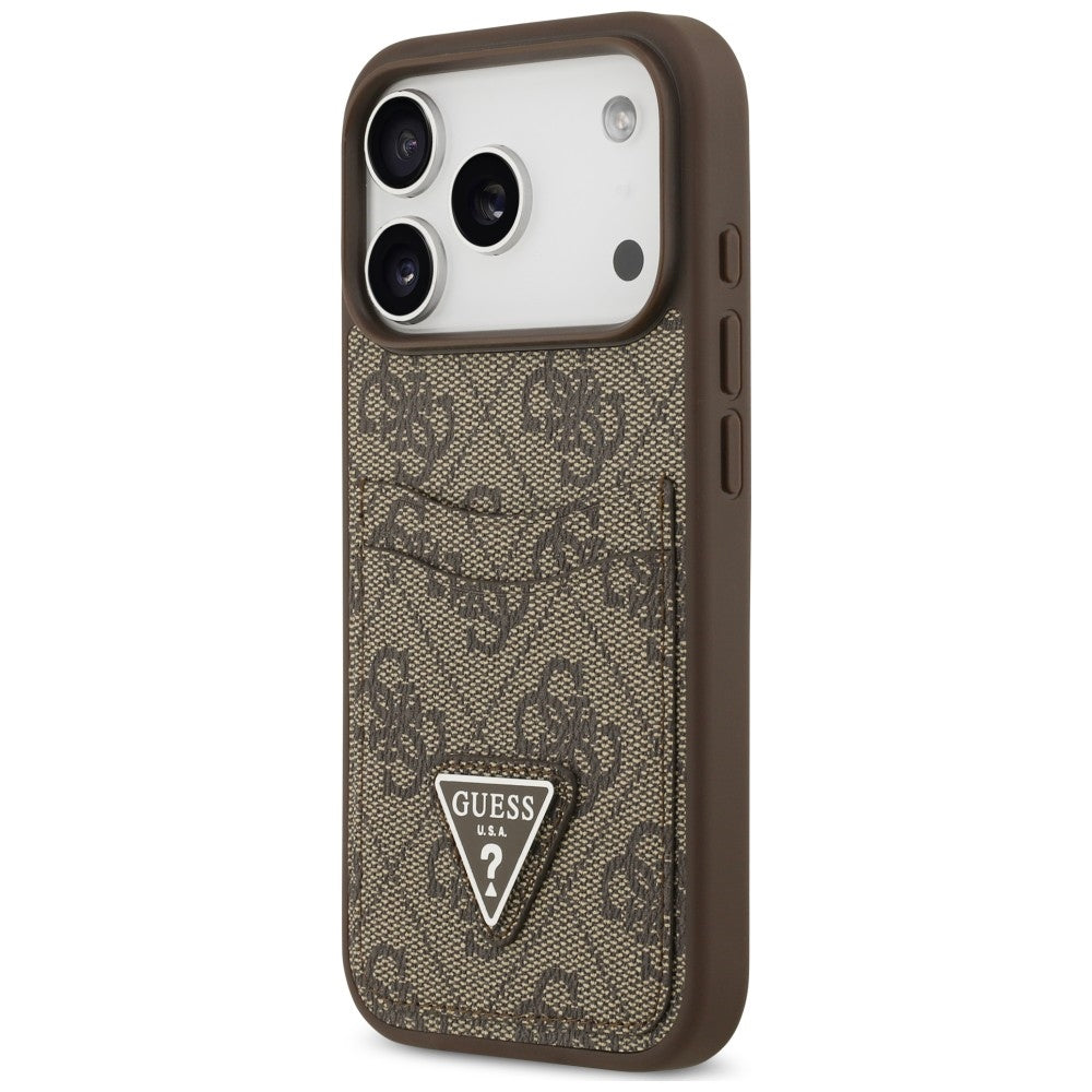 Etui Guess 4G nauble Card Triange na iPhone 18 Pro / 17 Pro - brązowe_1