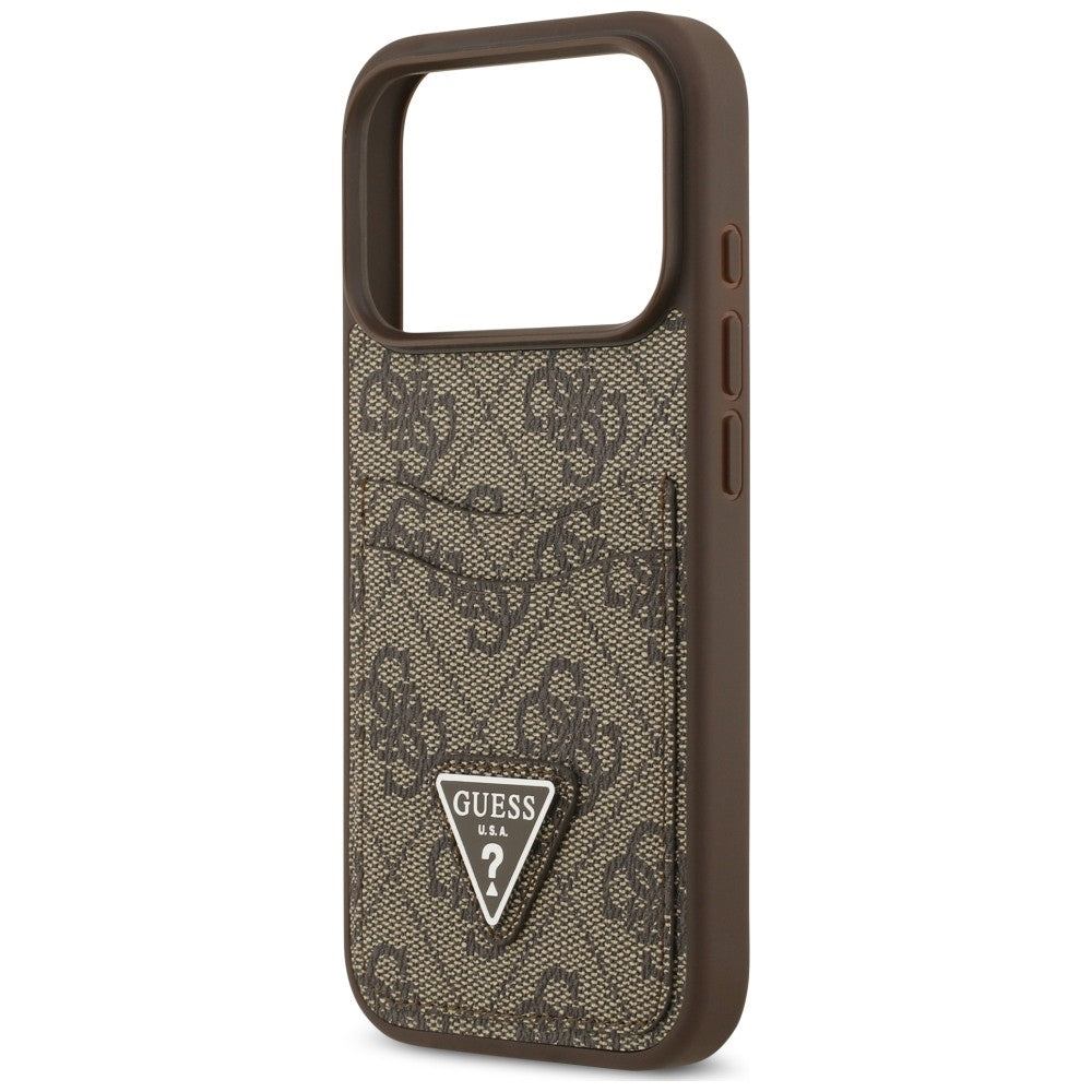 Etui Guess 4G nauble Card Triange na iPhone 18 Pro / 17 Pro - brązowe_5