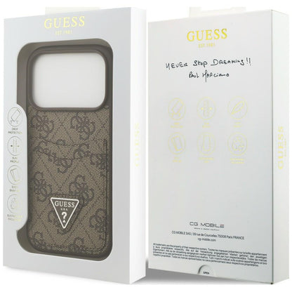 Etui Guess 4G nauble Card Triange na iPhone 18 Pro / 17 Pro - brązowe_7
