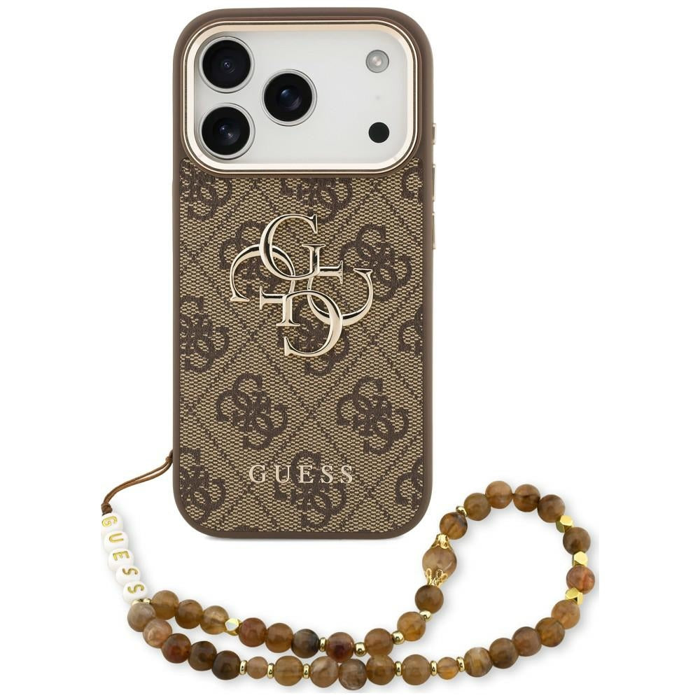 Etui Guess 4G Strap 4G Classic Logo Metal Trims na iPhone 18 Pro / 17 Pro-  brązowe_0
