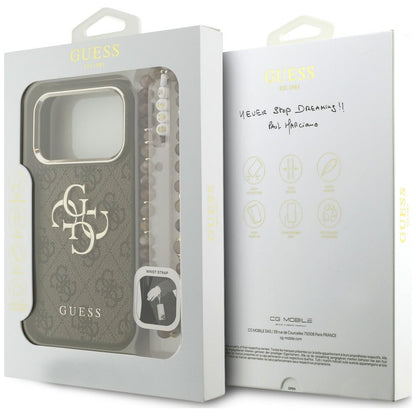 Etui Guess 4G Strap 4G Classic Logo Metal Trims na iPhone 18 Pro / 17 Pro-  brązowe_8