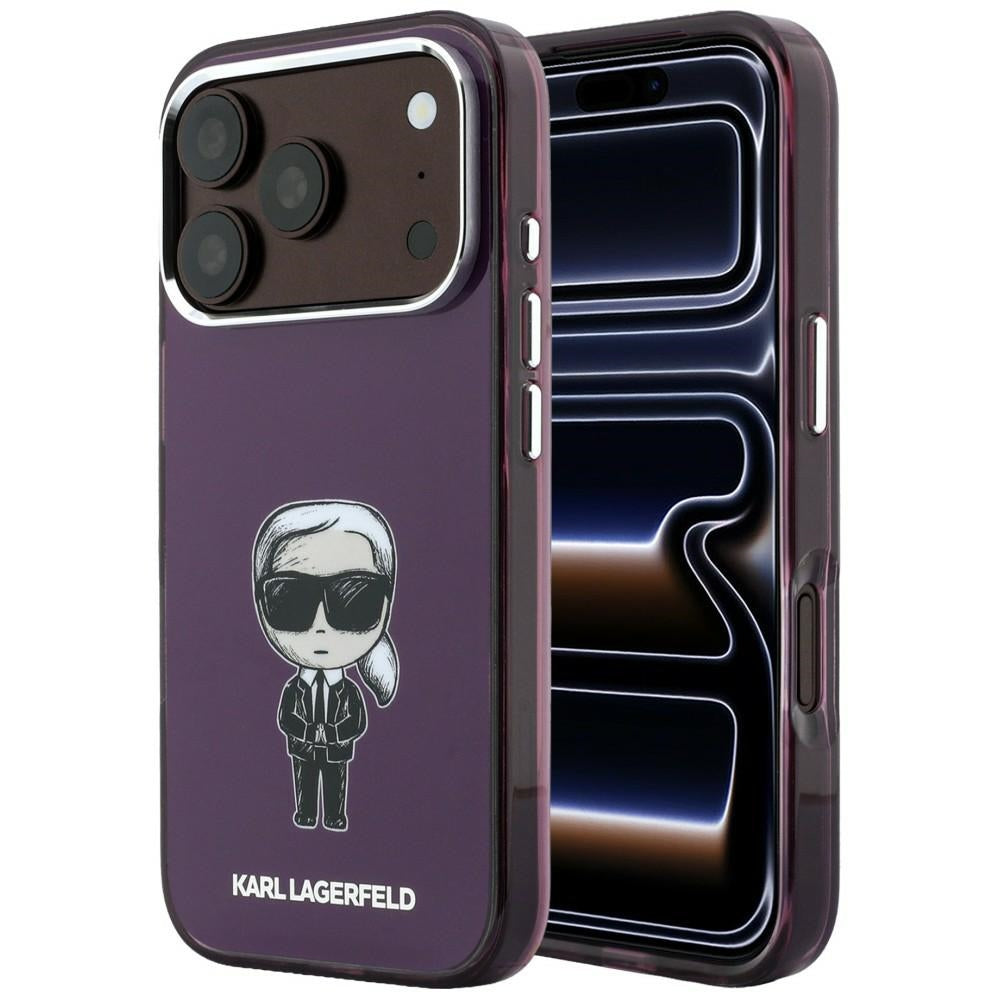 Etui Karl Lagerfeld IML Ikonik Sketch Print MagSafe na iPhone 18 Pro / 17 Pro - burgundowe_0