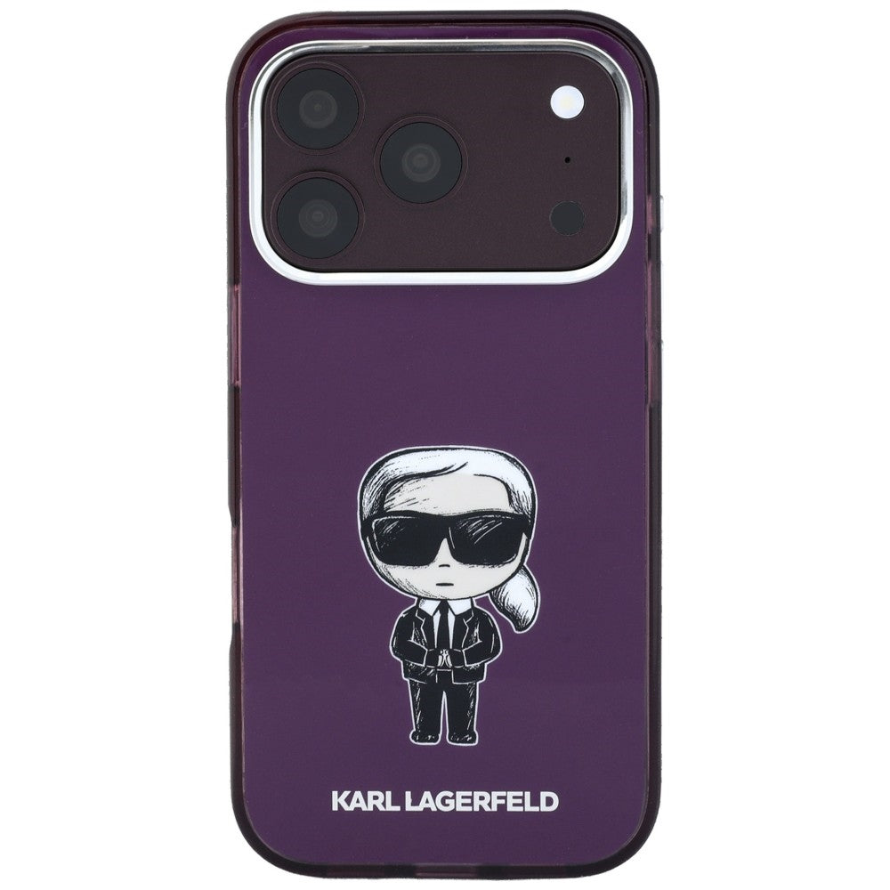 Etui Karl Lagerfeld IML Ikonik Sketch Print MagSafe na iPhone 18 Pro / 17 Pro - burgundowe_2