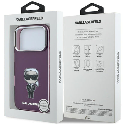 Etui Karl Lagerfeld IML Ikonik Sketch Print MagSafe na iPhone 18 Pro / 17 Pro - burgundowe_7