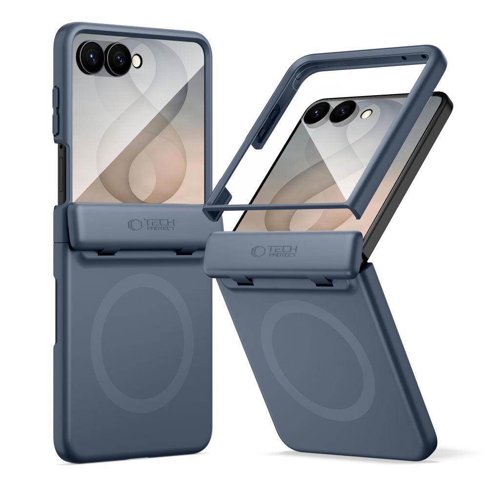 Tech-Protect Kevlar Aura MagSafe Case for Samsung Galaxy Z Flip 8 - Navy Blue_0