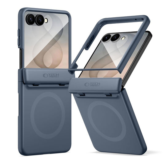 Tech-Protect Kevlar Aura MagSafe Case for Samsung Galaxy Z Flip 8 - Navy Blue_0