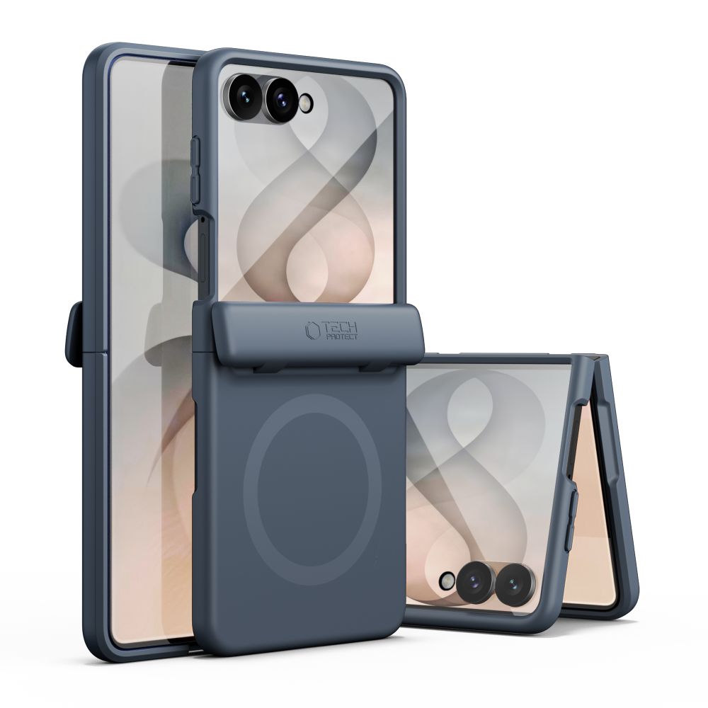 Tech-Protect Kevlar Aura MagSafe Case for Samsung Galaxy Z Flip 8 - Navy Blue_1