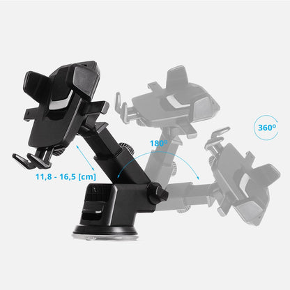 Telescopic Car Mount Phone Holder Dashboard or Windshield for black - OUTLET_4