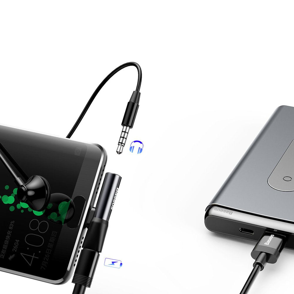 Baseus Audio Converter L41 adapter from USB-C to USB-C port + 3.5 mm headphone jack black (CATL41-01) - OUTLET_8