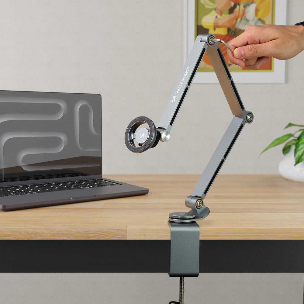Wozinsky WTY0YS1 magnetic holder, 360° rotating, solid, for phone and tablet - gray - OUTLET_3
