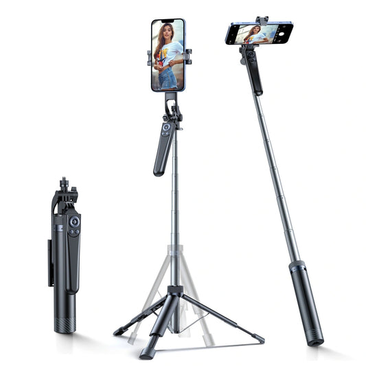 Selfie stick Wozinsky WC1Y70S telescopic tripod 1.7m with phone holder - black - OUTLET_0