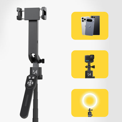 Wozinsky WST-360YS Selfie Stick with Tripod Function with 360° AI Auto Face Tracking Gesture Control - Black - OUTLET_12