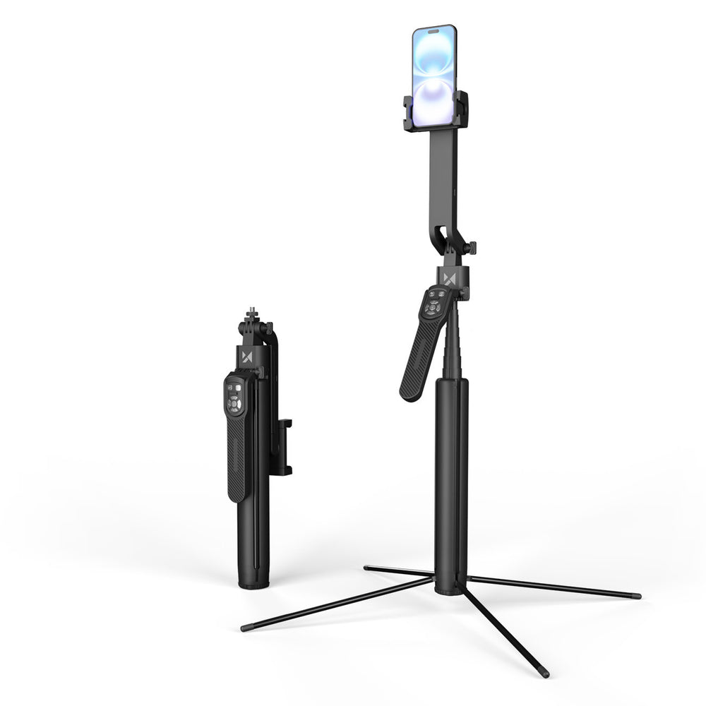 Wozinsky WST-360YS Selfie Stick with Tripod Function with 360° AI Auto Face Tracking Gesture Control - Black - OUTLET_0