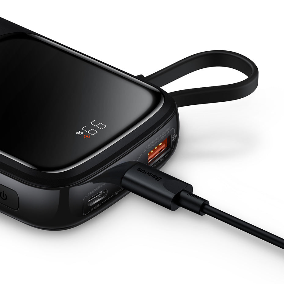 Powerbank 10000mAh 20W Baseus Qpow Pro Overseas Edition + USB C 3A Cable - Black - OUTLET_14