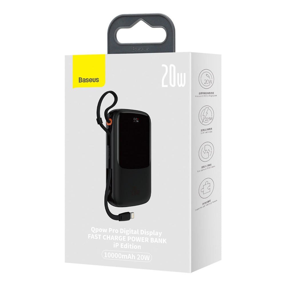 Powerbank 10000mAh 20W Baseus Qpow Pro Overseas Edition + USB C 3A Cable - Black - OUTLET_4