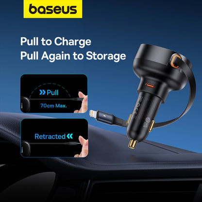 Baseus Enjoyment Pro USB-C (Female) / Lightning (Male) 60W Car Charger - Black - OUTLET_11