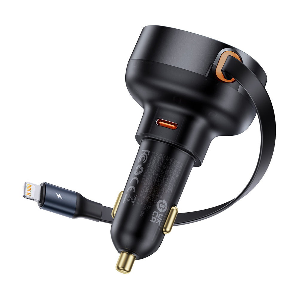 Baseus Enjoyment Pro USB-C (Female) / Lightning (Male) 60W Car Charger - Black - OUTLET_0
