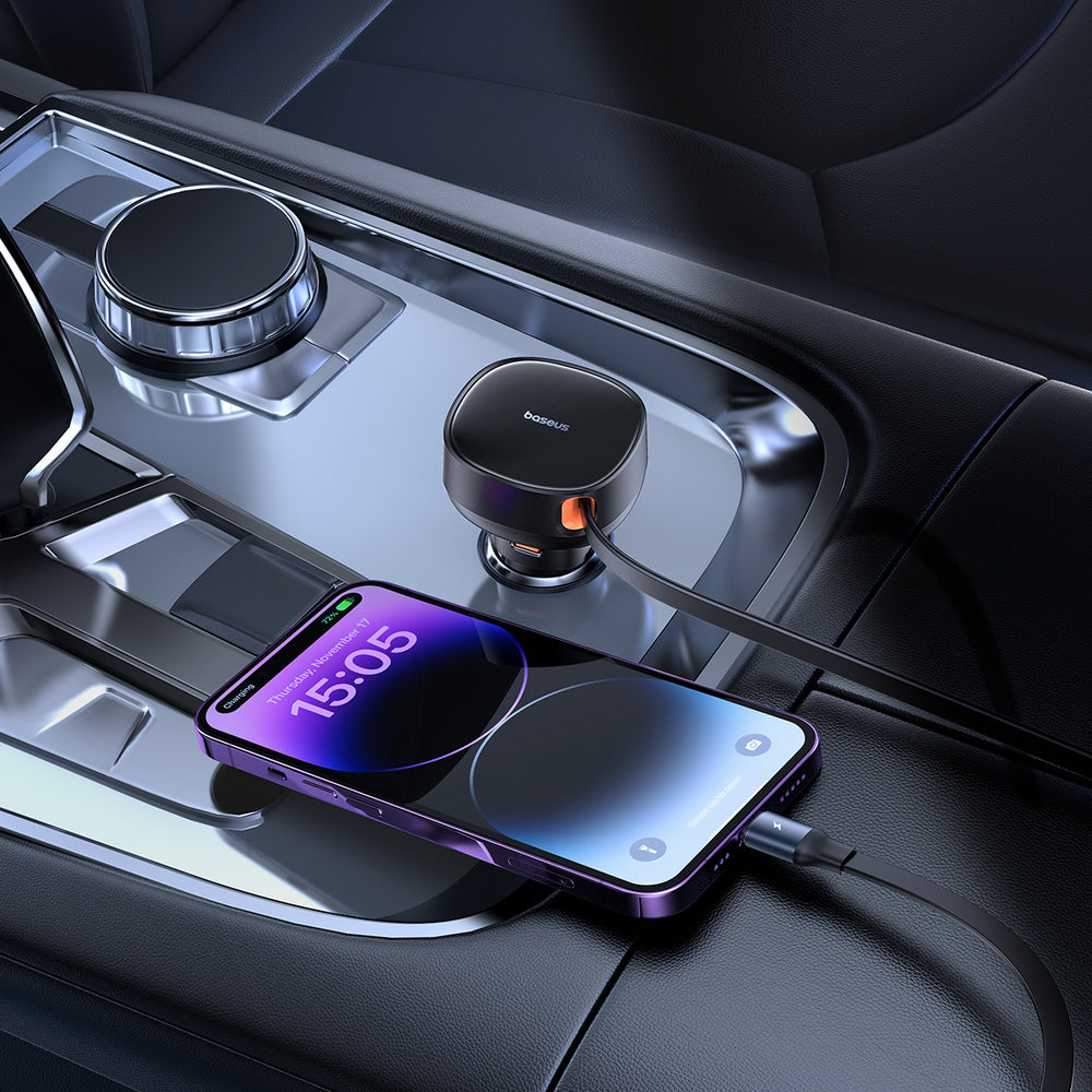 Baseus Enjoyment Pro USB-C (Female) / Lightning (Male) 60W Car Charger - Black - OUTLET_5