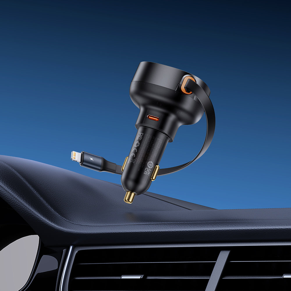 Baseus Enjoyment Pro USB-C (Female) / Lightning (Male) 60W Car Charger - Black - OUTLET_7