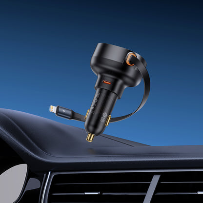 Baseus Enjoyment Pro USB-C (Female) / Lightning (Male) 60W Car Charger - Black - OUTLET_7