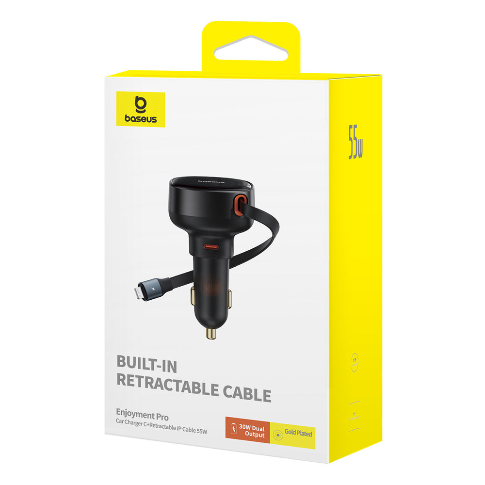 Baseus Enjoyment Pro USB-C (Female) / Lightning (Male) 60W Car Charger - Black - OUTLET_8