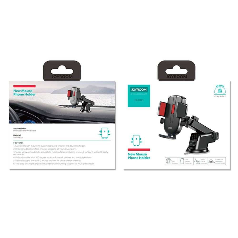 Joyroom car phone holder with telescopic extendable arm for dashboard and window black (JR-OK3) - OUTLET_4