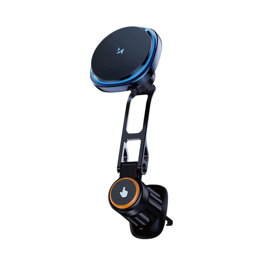 Wozinsky WCT5-6S2Y Car Holder with Qi/MagSafe 15W Wireless Charger and Air Vent Fan - Black - OUTLET_0