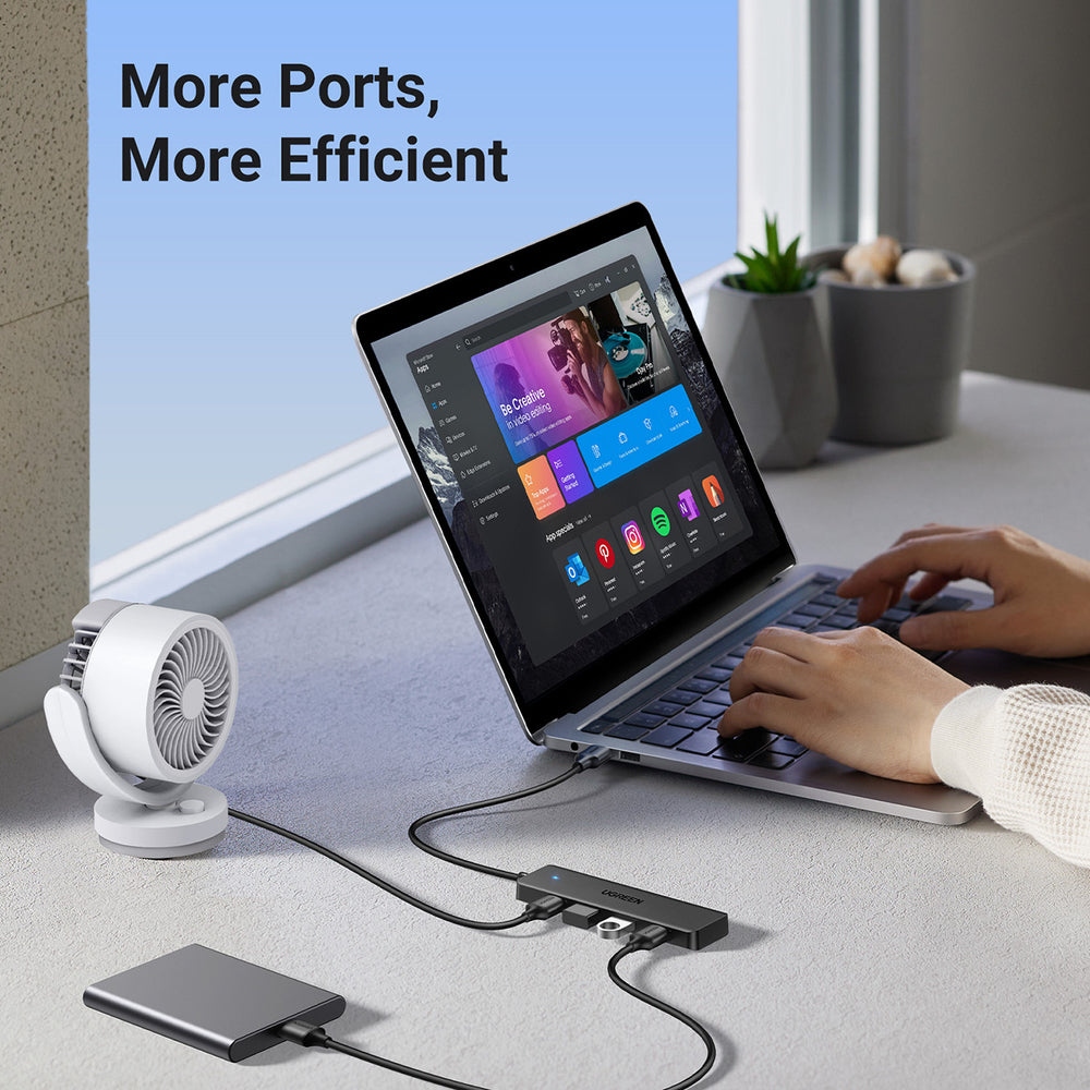 HUB Ugreen CM219 25851 with 4 USB-A 3.0 ports and USB-A 3.0 cable 15cm - black - OUTLET_7