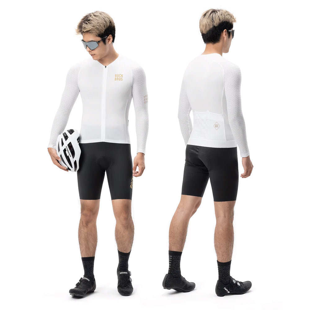 Rockbros YDCX008 Diamond Long Sleeve Cycling Jersey Size XL - White - OUTLET_2