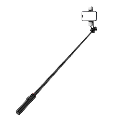 Selfie stick WC12YDS 1.3m aluminum alloy telescopic tripod with dual lamp and phone holder - black - OUTLET_1