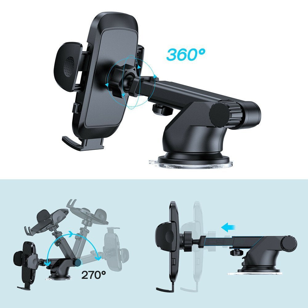 Joyroom car phone holder with telescopic extendable arm for dashboard and windshield black (JR-ZS259) - OUTLET_4