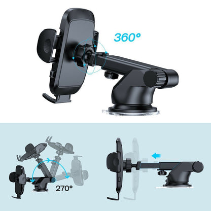 Joyroom car phone holder with telescopic extendable arm for dashboard and windshield black (JR-ZS259) - OUTLET_4