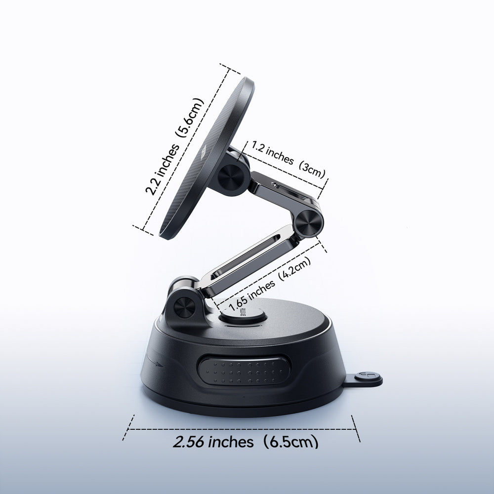 Joyroom JR-ZS51 magnetic car holder with suction cup for windshield or dashboard - black - OUTLET_12