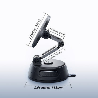Joyroom JR-ZS51 magnetic car holder with suction cup for windshield or dashboard - black - OUTLET_12