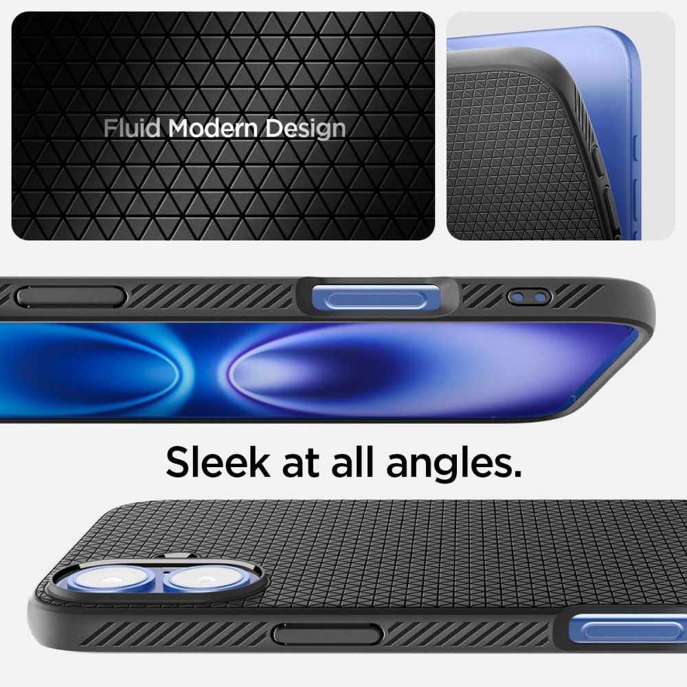 Spigen Liquid Air Case for iPhone 16 Plus - Black - OUTLET_10