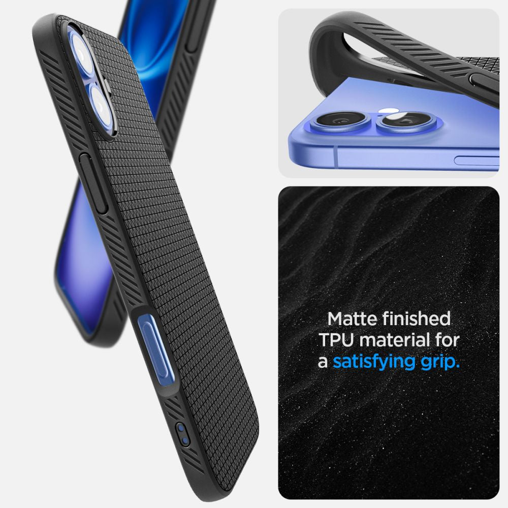 Spigen Liquid Air Case for iPhone 16 Plus - Black - OUTLET_11
