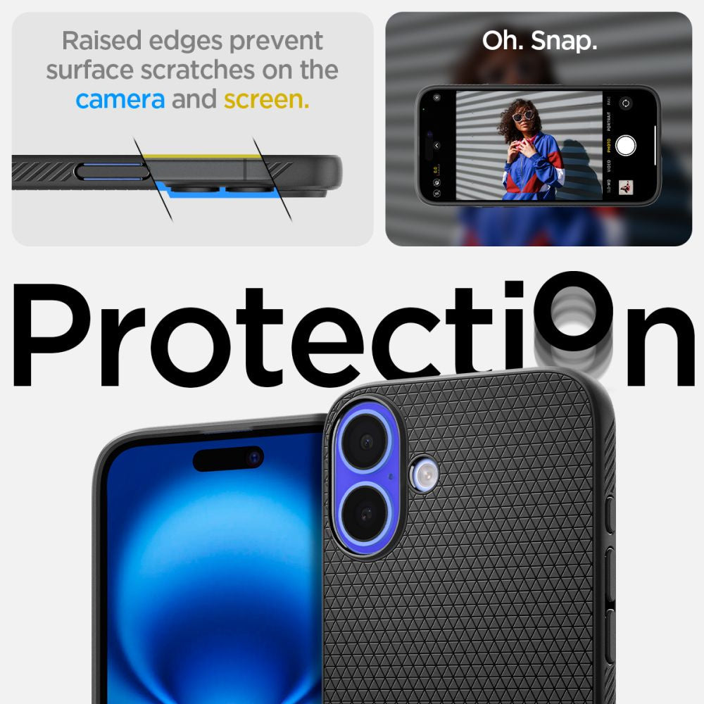Spigen Liquid Air Case for iPhone 16 Plus - Black - OUTLET_12