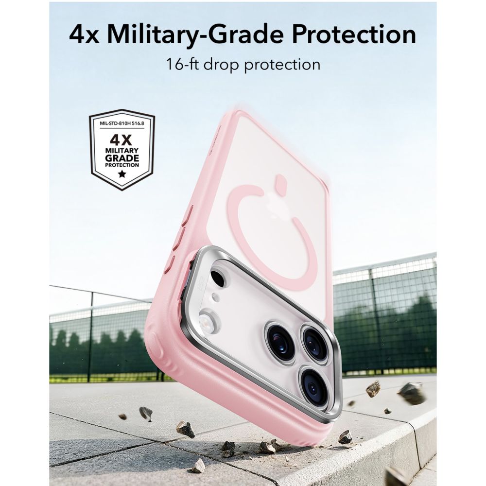 ESR Classic Hybrid Kickstand MagSafe Case for iPhone 18 Pro / 17 Pro - Matte Pink_3