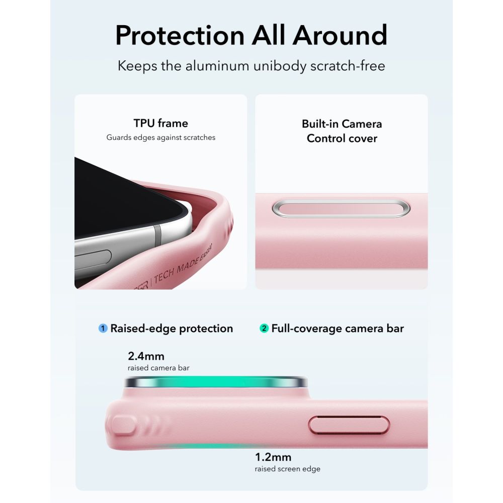 ESR Classic Hybrid Kickstand MagSafe Case for iPhone 18 Pro / 17 Pro - Matte Pink_4