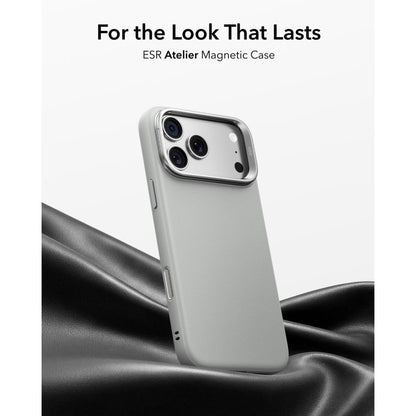 ESR Leather Kickstand MagSafe Case for iPhone 18 Pro Max / 17 Pro Max - Gray_1