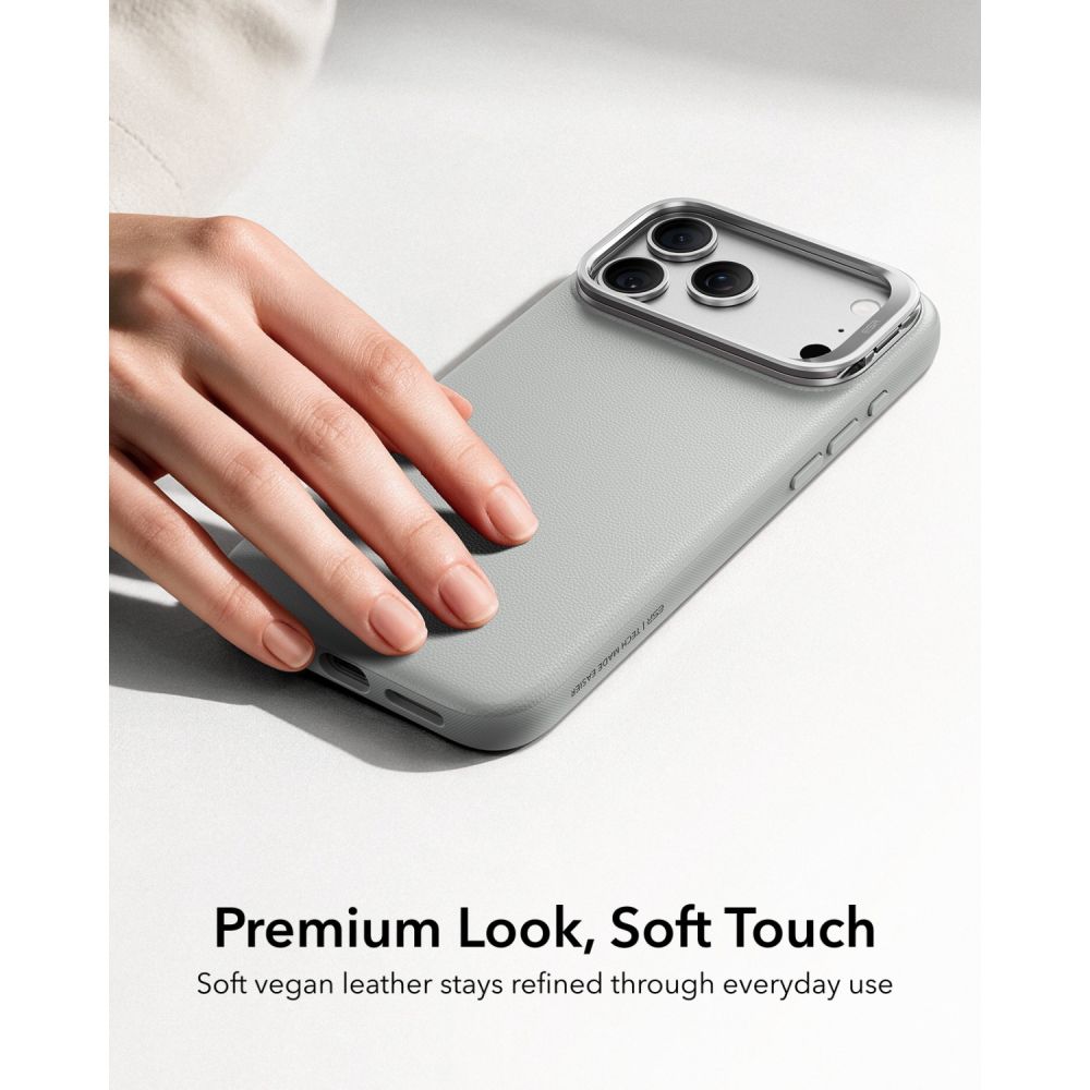 ESR Leather Kickstand MagSafe Case for iPhone 18 Pro Max / 17 Pro Max - Gray_2