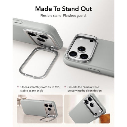 ESR Leather Kickstand MagSafe Case for iPhone 18 Pro Max / 17 Pro Max - Gray_3