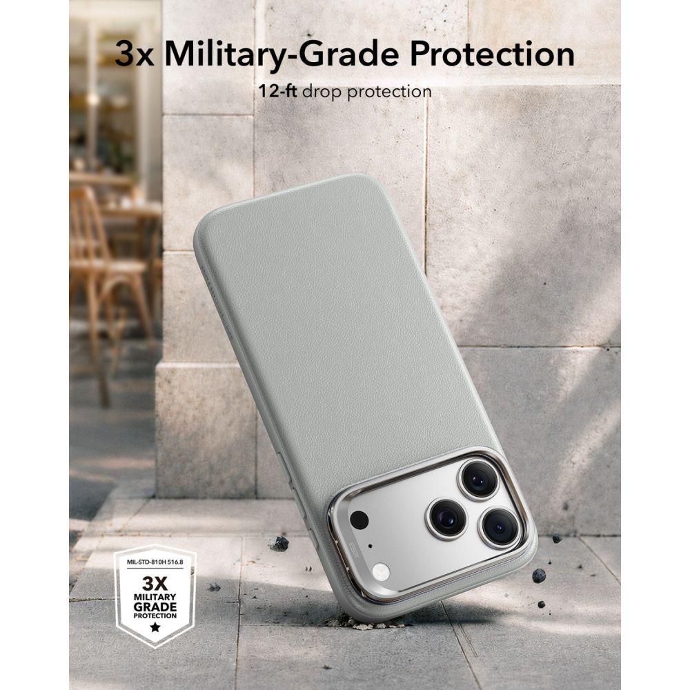 ESR Leather Kickstand MagSafe Case for iPhone 18 Pro Max / 17 Pro Max - Gray_5